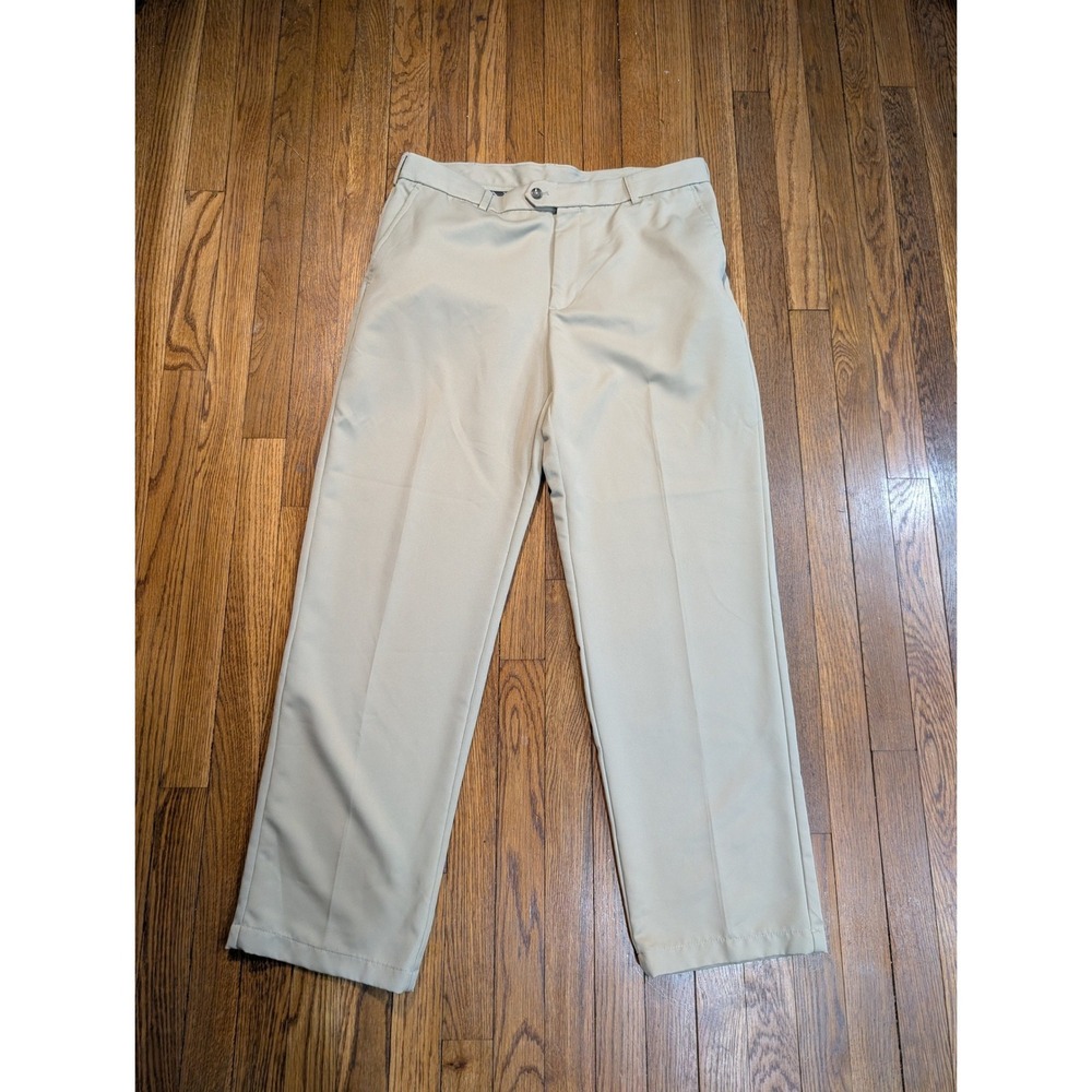 IZOD Golf Khaki Tan Performance‎ Pants Sportflex Wicking UPF 50 Mens 36x32